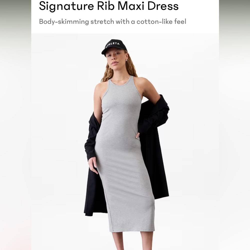 Athleta Gray Rib Maxi Dress- New With Tags!
